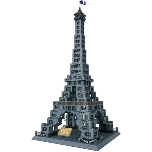 World Famous Architecture Wange Blocks Eiffel Tower Model Building Bricks Set London Bridge DIY Assembly Toys for Children 5217