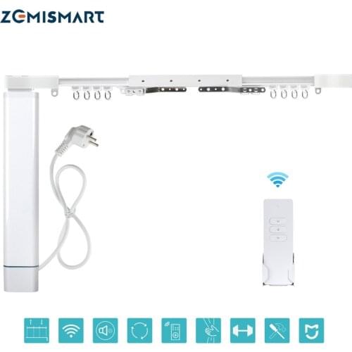 Zemismart Mijia WiFi Smart Slide Motor with Customized Curtain Track Remote Control Mihome Voice Control Timer