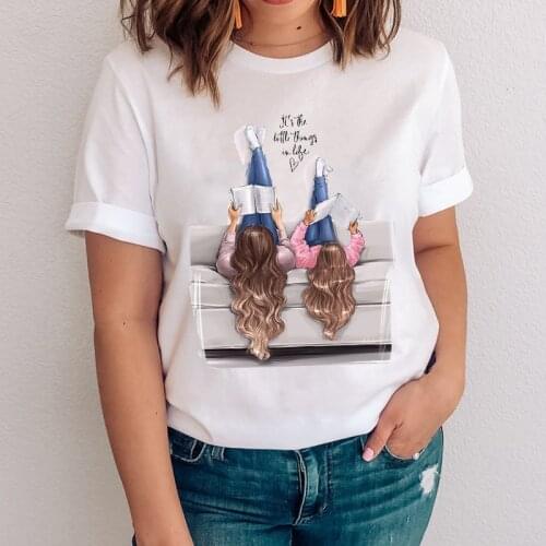 Women Graphic Girl Daughter Lovely Time Cartoon Mom Mama Mother Clothes Lady Tops Clothing Tees Print Female Tshirt T-Shirt