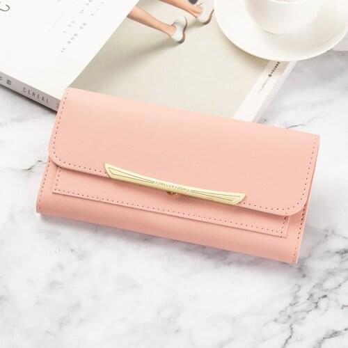 Womens Wallet Long Metal Hasp Female Fashion Solid Color Coin Purses Ladies Multiple Card Holder Clutch Bag Phone Bag