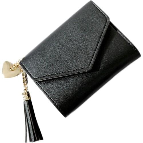 Ladies Solid Color Short Wallet Wear-resistant Portable Coin Purse Female Fashionable Leather Casual Wallet Change Purse