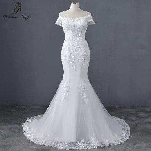Elegant mermaid wedding dress 2020wedding gowns marriage bride dress vestidos de novia robe de mariee suknia ślubna white dress