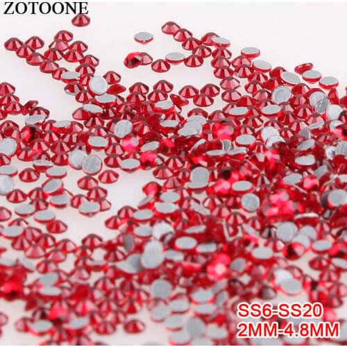 ZOTOONE Red Rhinestones Sewing For Clothes DIY Strass Adhesive Glass Crystal Stones Hotfix Rhinestone Sticker For Nails Carfts D