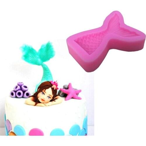1 pcs Silicone Mold Mermaid Tail Conch patten Gum Paste Chocolate Fondant Cake Molds Candy Molds party Cupcake Decorating Tools
