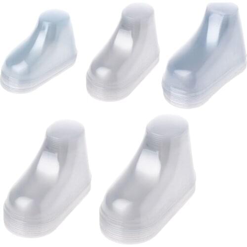 10Pcs Clear Plastic Baby Feet Display Baby Booties Shoes Socks Showcase Feet Display Half Boots Shoes Transparent PVC Drop Ship