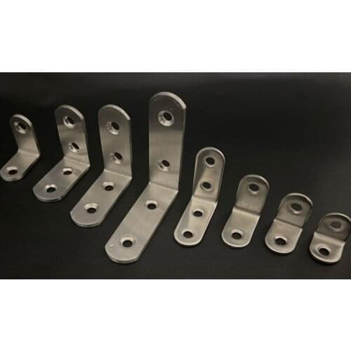 10PCS Stainless Steel Angle Corner Brackets Fasteners Protector Seven Size Corner Stand Supporting Furniture Hardware