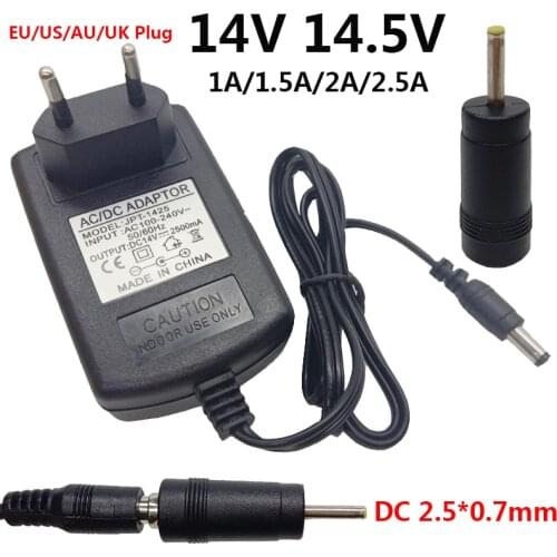14V 14.5V 2.5mm*0.7mm Universal AC DC Power Adapter Power Supply 14 14.5 volt Converter 1A 1.5A 2A 2.5A Switching ac/dc adaptor