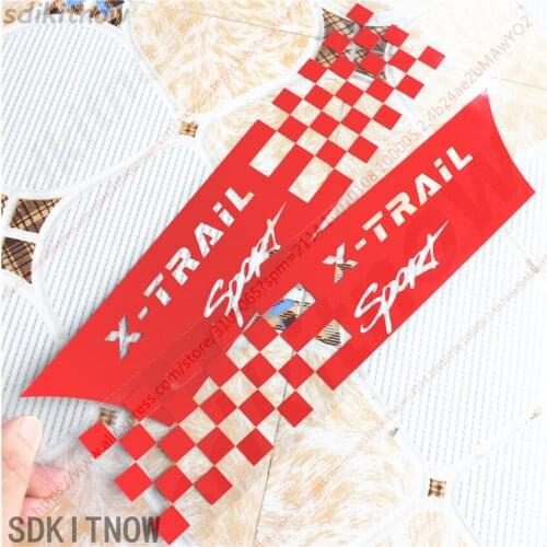 2pcs Car Square Sport Decal Front rear Door Sticker Styling Decoration X-trali New XTRAL Decoration For Nissan accessories