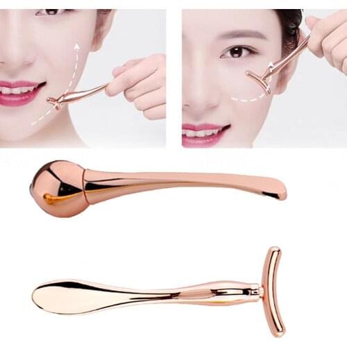 2Pcs Eye Massagers Improve Contours Safe T-shaped Facial Rollers Gift Anti Wrinkle Eye Cream Applicator Face Spoon Sticks Tool