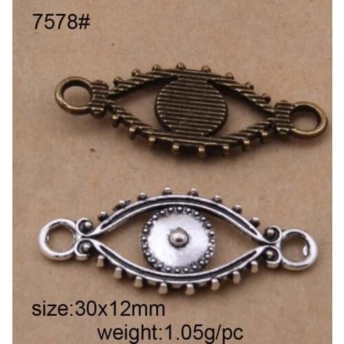 20pcs Evil Eye Vintage Alloy Connector For Jewelry Marking