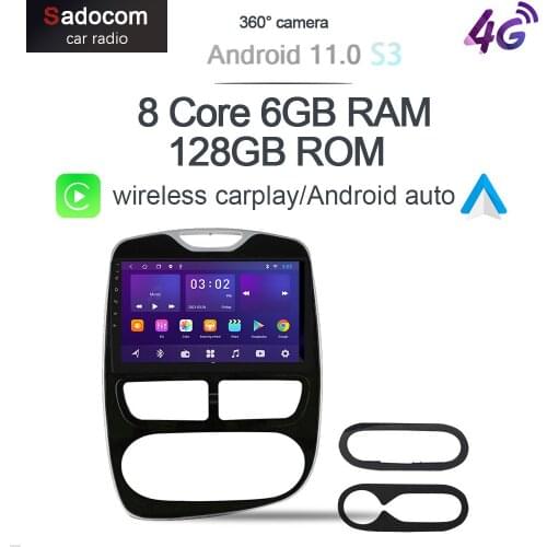 360 Panoramic Camera Carplay 6G+128G Android 10.0 Car DVD Player GPS WIFI Bluetooth 5.0 RDS Radio For Renault Clio 4 2016 - 2019