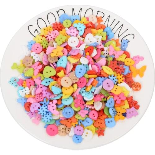50/100/200Pcs Mixed Acrylic Buttons For Clothing Flatback Round Embellishments Button Diy Cabochon Craft Decoration Accessories