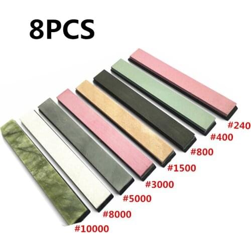 8pcs 200#-10000# Grit Apex Pro Pencil Sharpener Whetstone Oilstone Grinder holder Knife Sharpening Stone Set System+Anti-slip