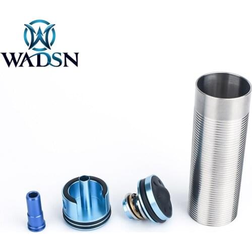 WADSN Airsoft Aluminum Silent Piston Head /Cylinder Head /Nozzle/Cylinder Set for AEG Gearbox Ver.3 AK G36 Paintball Accessories