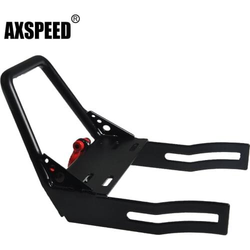 AXSPEED 1:10 Steel Front Bumper with Winch Mount Shackles For Axial SCX10 RC Crawler