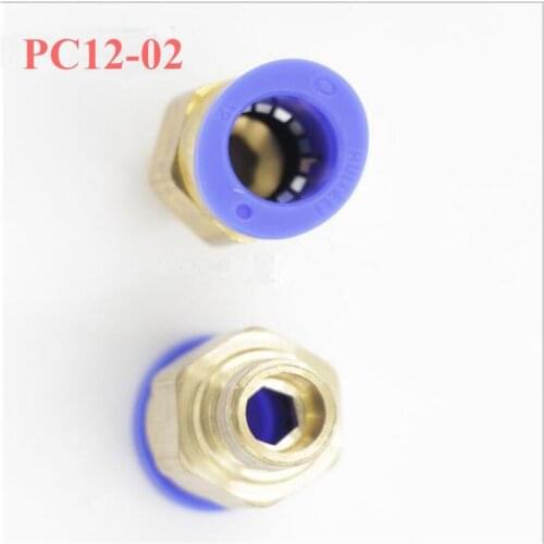 Free Shipping 5Pcs PC12-02 Fast Connector Straight Pneumatic Tube Plastic Fitting