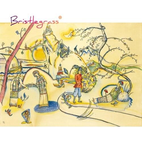 BRISTLEGRASS Wooden Jigsaw Puzzles 500 1000 Pieces Wassily Kandinsky Masterpiece Educational Toy Collectibles Painting Art Decor