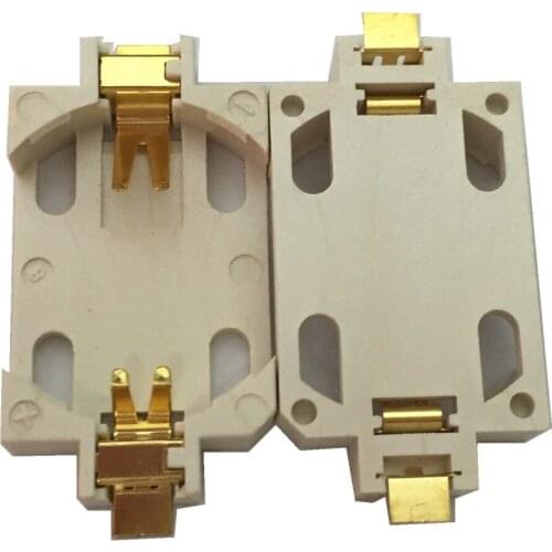 GOLD plating CR2032 3V coin button battery holder battery shell battery cell BS-6 surface mount 2 soldering points,500pcs/lot