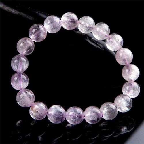 Precious Natural Kunzite Quartz Crystal Round Bead Stretch Fashion Woman Lady Bracelets 10mm Drop Shipping