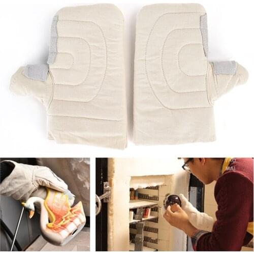 Pottery Tools 2pcs High Temperature Resistant Cotton Gloves, Anti-scald Thermal Insulation Gloves, DIY Ceramic Kiln Utensils