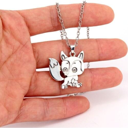 Hzew new cute cunning Ancient silver color fox pendant necklace