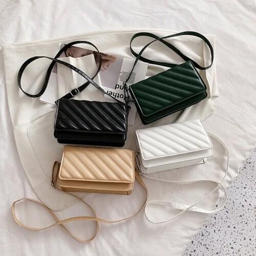 Exquisite Striped Shoulder Bag Small Flap Crossbody Bags For Women Pu Leather Fashion Handbag Design Womens Messenger Bags