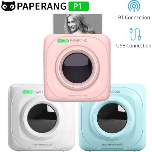 PAPERANG P1 Pocket Printer BT Wireless Thermal Printer Portable Mobile Printer 200dpi for Photo Receipt Memo Note Label Sticker
