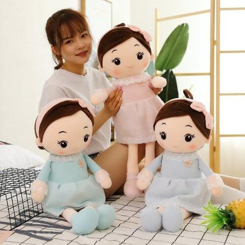Kawaii Plush Girl Dolls with Lace Clothes Soft Stuffed Dolls Plush Toys Girl Toys Kids Birthday Gift 40/50/70/90cm M139