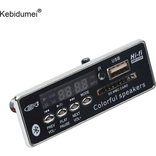 Kebidumei Car USB Bluetooth Hands-free MP3 Player Integrated MP3 Decoder Board Module USB FM Aux Radio with Remote Control