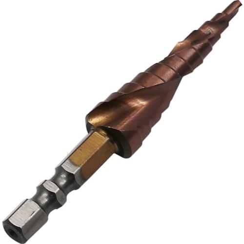 M35 Cobalt Double-edged Spiral Groove Step Drill, Hex Shank, Stainless Steel Metal Hole Opener Step Cone Drill Bit 3-13mm
