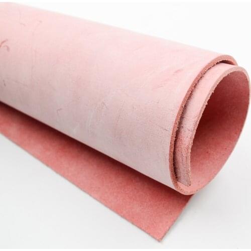Leather with wax genuine leather about 2.0 mm cowhide vintage 5 size color pink