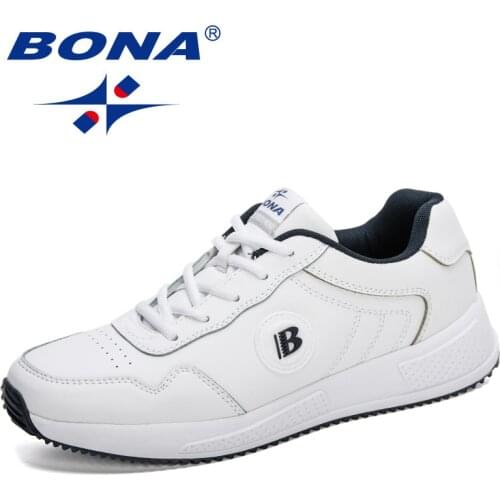 BONA 2020 New Designers Action Leather Casual Shoes Brand Men Outdoor Sneakers Man Flats Tenis Masculino Zapatillas Hombre Comfy