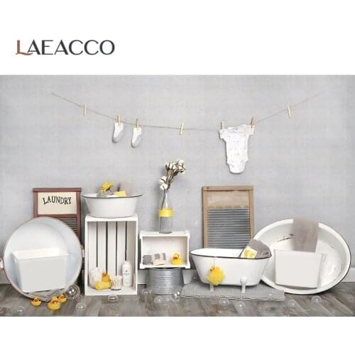 Laeacco Baby Shower Party Baptism Rural Bath Bubble Wood Floor Newborn Portrait Interior Photo Background Photographic Backdrop