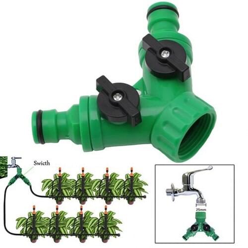 Lawn Water Irrigation Spray Heads Tube Splitter Y Adaptor Screw Hose Pipe Splitter Garden Hose Pipe Connector Tap Connector