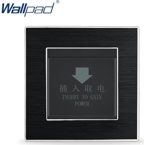 Hotel Insert Key Switch Card Switches Wallpad Luxury Wall Light Switch Satin Metal Panel Card Power Supply Switch Interrupteur