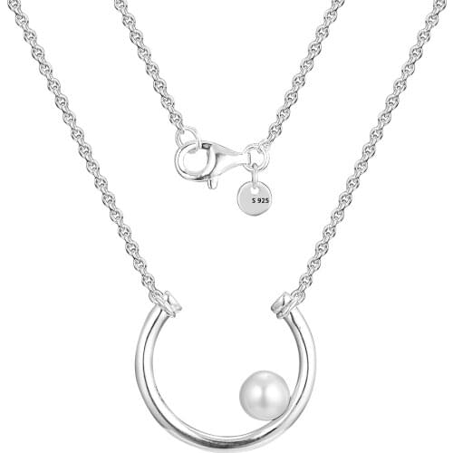 Necklace Collares 925 Sterling Silver Jewelry Silver Contemporary Pearl Chain Women Bijoux Femme Choker Collier Necklaces