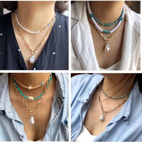 Fashion Exquisite Multi-layer Handmade Seed Beads Jewelry Necklace Women Bohemian String Beaded Choker Necklaces Accessories