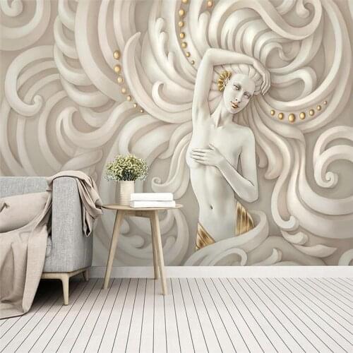 Custom wallpaper 3d sculpture beauty background mural high-grade waterproof material