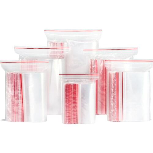 Clear Zip Poly Bags 100 Pcs Reusable Sealed Poly Storage Plastic Bags for Jewelry Pill Candy