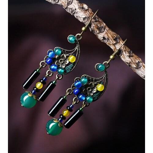 New women earring copper alloy high quality ethnic jewelry accessories girl party wedding gifts dangle earrings D121