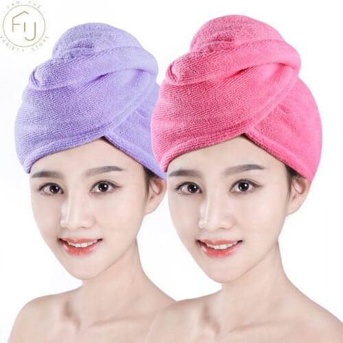Dry hair cap Bath Shower Cap Spa Towel Wrapped Towels Microfiber Bathroom Hats Solid Superfine Quick Dry Lady Household Tool