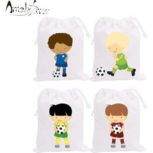 Sports Theme Party Favor Bags Football Boys Players Sports Meeting Birthday Event Candy Bags Gift Bags Party Container Supplies