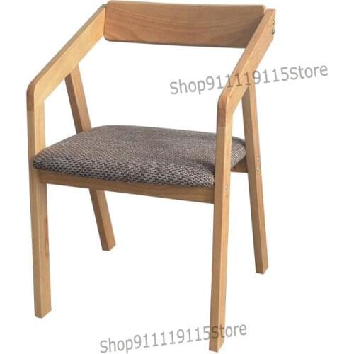 Solid Wood Dining Chair Fashion Home Nordic Desk Chair Coffee Restaurant Chair Simple Study Office Back Computer Chair