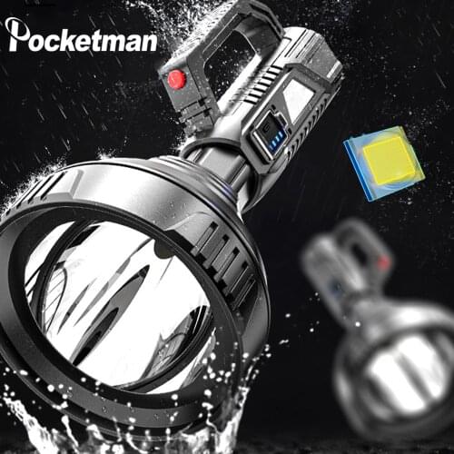 Super bright LED Portable Spotlights Flashlight Torch Searchlight with Base Fishing Led Light Lantern Suitable for Expeditions