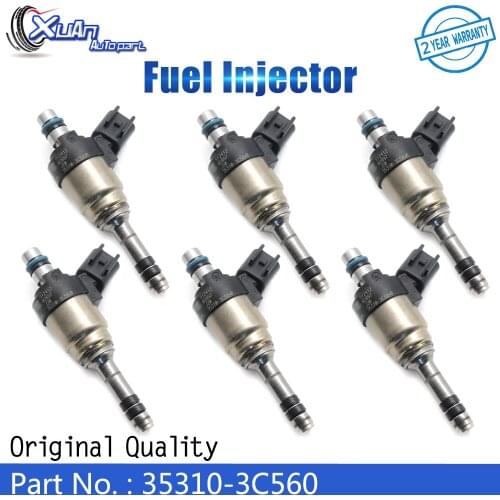 XUAN 6pcs Fuel Injectors Nozzle 35310-3C560 for Hyundai Santa Fe Azera Genesis Coupe Kia Sedona Sorento K900 Cadenza 3.3L 3.8L