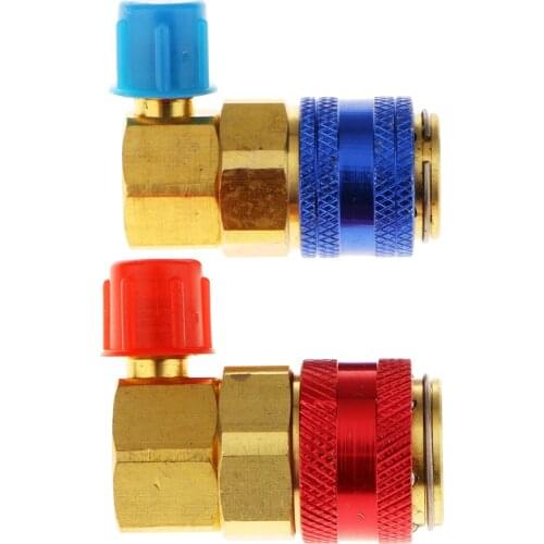 1 Pair R-134A A/C HVAC Connector QUICK COUPLER Adapter High&Low 1/4'' SAE
