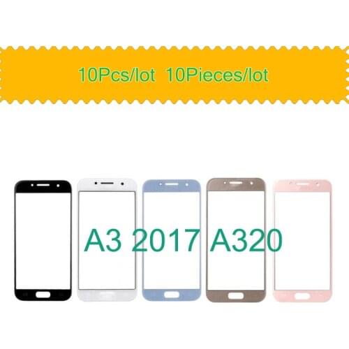 10Pcs/Lot For Samsung Galaxy A3 2017 A320 A320F SM-A320F A320Y Touch Screen Front Panel Glass Lens Front Outer Glass