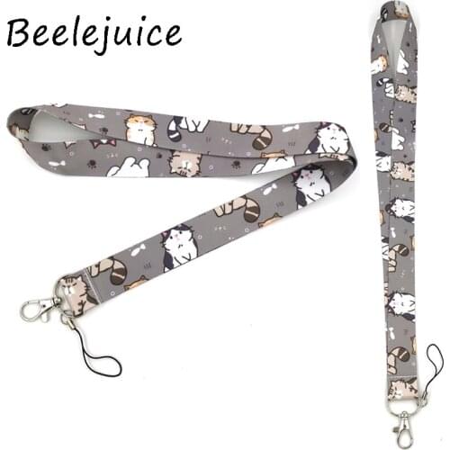 24pcs Cartoon cat Mobile phone lanyard For keys ID Card Pass Gym USB badge holder DIY Hang Rope Tags Strap Neck Lanyards