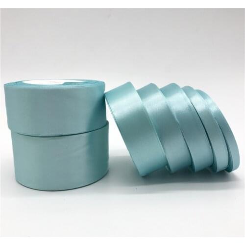 25yards/Roll (6mm-50mm) Light blue Silk Satin Ribbon Polyester Ribbon Bow Craft Decor Wedding Christmas Party Decoration