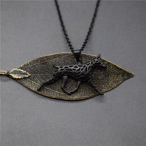 4 Colors New Doberman Pinscher Charm Necklace Trendy Metal Dog Jewellery Doberman Pinscher Pendant Necklace Women